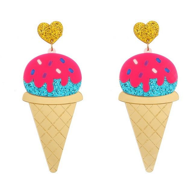 Acrylic Pizza Ice Cream Earrings MIC-XueP118