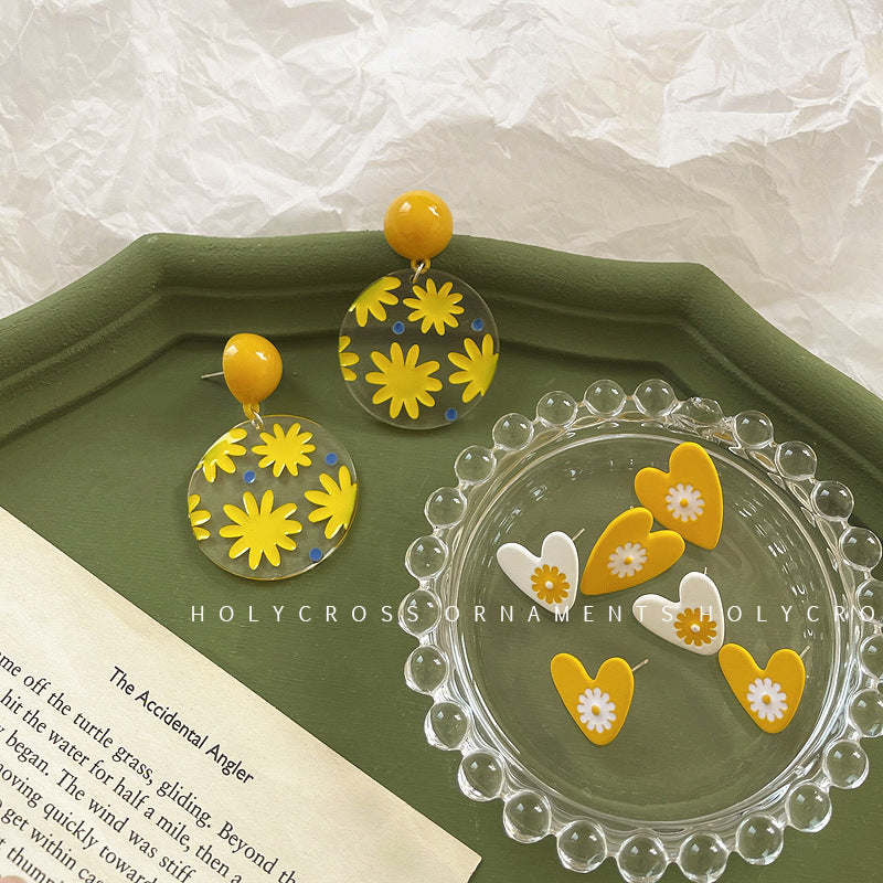 Alloy yellow flower ear clip (Minimo de Compra 2) MIC-ShangY015