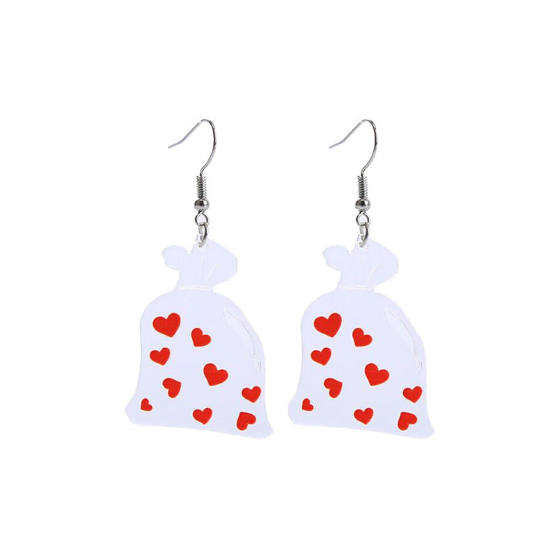 Acrylic pink sequin love letter earrings (Minimo de Compra 2) MIC-QingM019