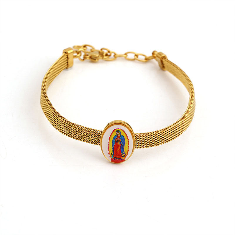 Stainless Steel Virgin Mary Bracelet Minimo de compra 2 MIC-XiangJ002