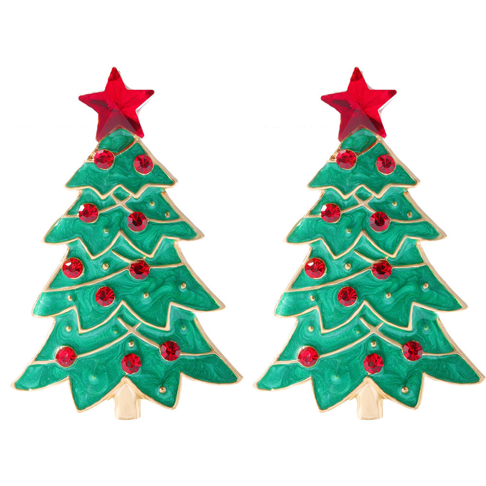 Alloy Christmas Tree Bell Earrings (Minimo de Compra 2) MIC-DWKM006