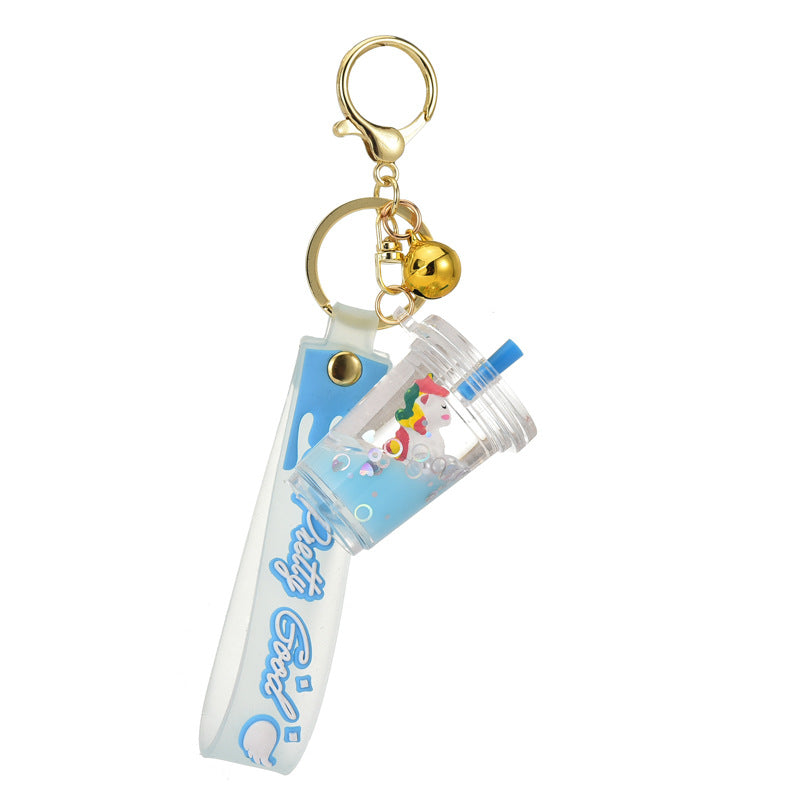 PVC liquid quicksand unicorn keychain MIC-YanG016