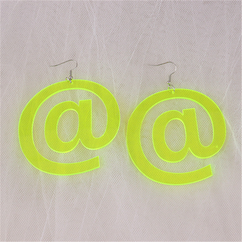 Acrylic Fluorescent Alien Earrings MIC-ChouD015