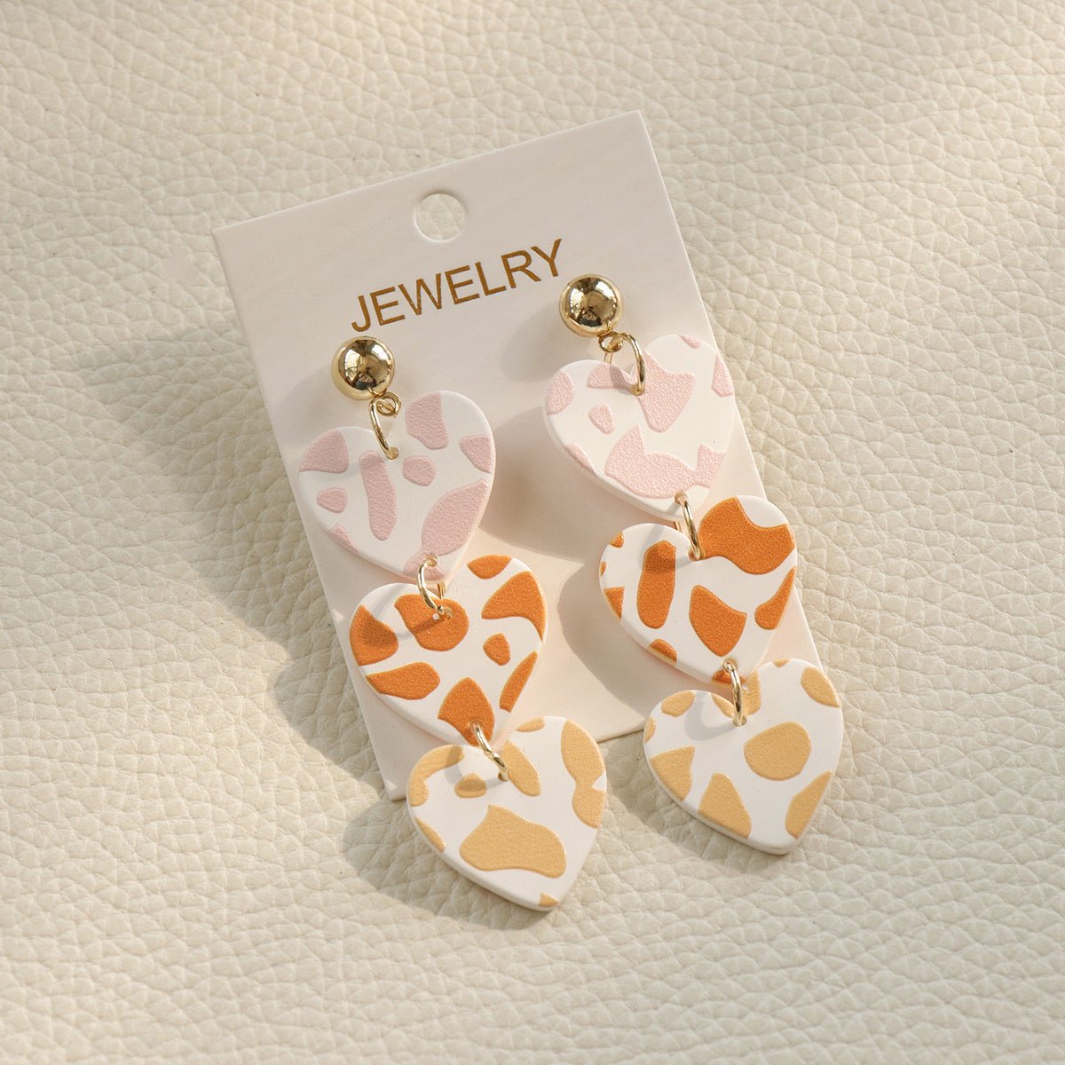 Acrylic resin leopard print contrast earrings MIC-OuY003