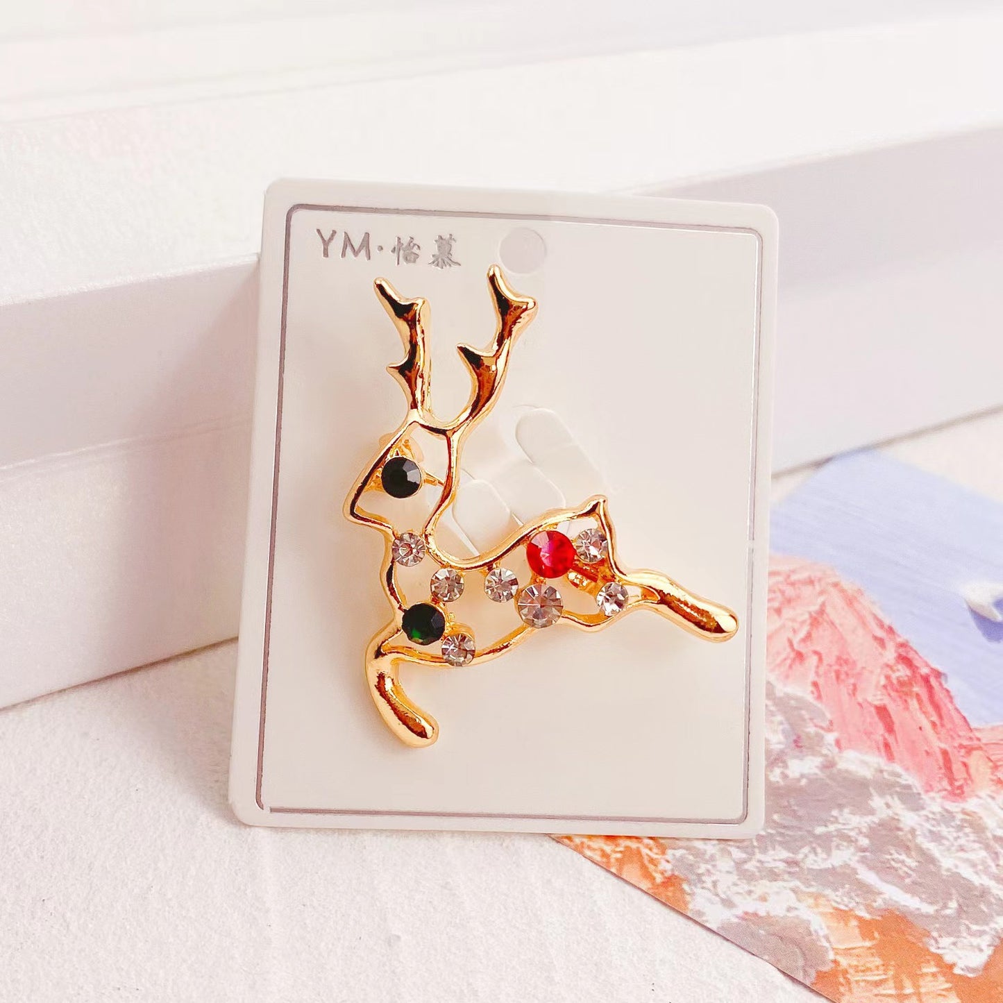 Alloy Deer Santa Brooch (Minimo de compra 2) MIC-YiM042