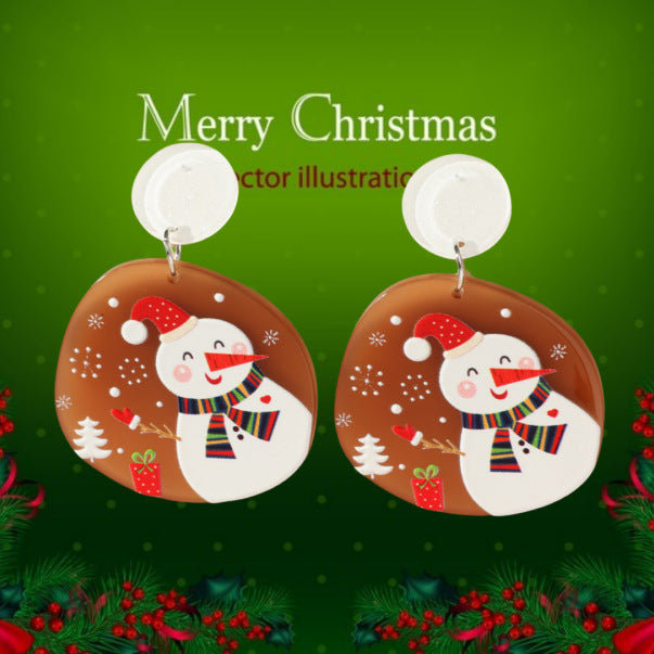 Acrylic New Christmas Series Earrings MIC-JunJ015