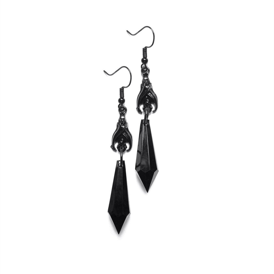 Alloy Red Black Gem Earrings MIC-AnM007