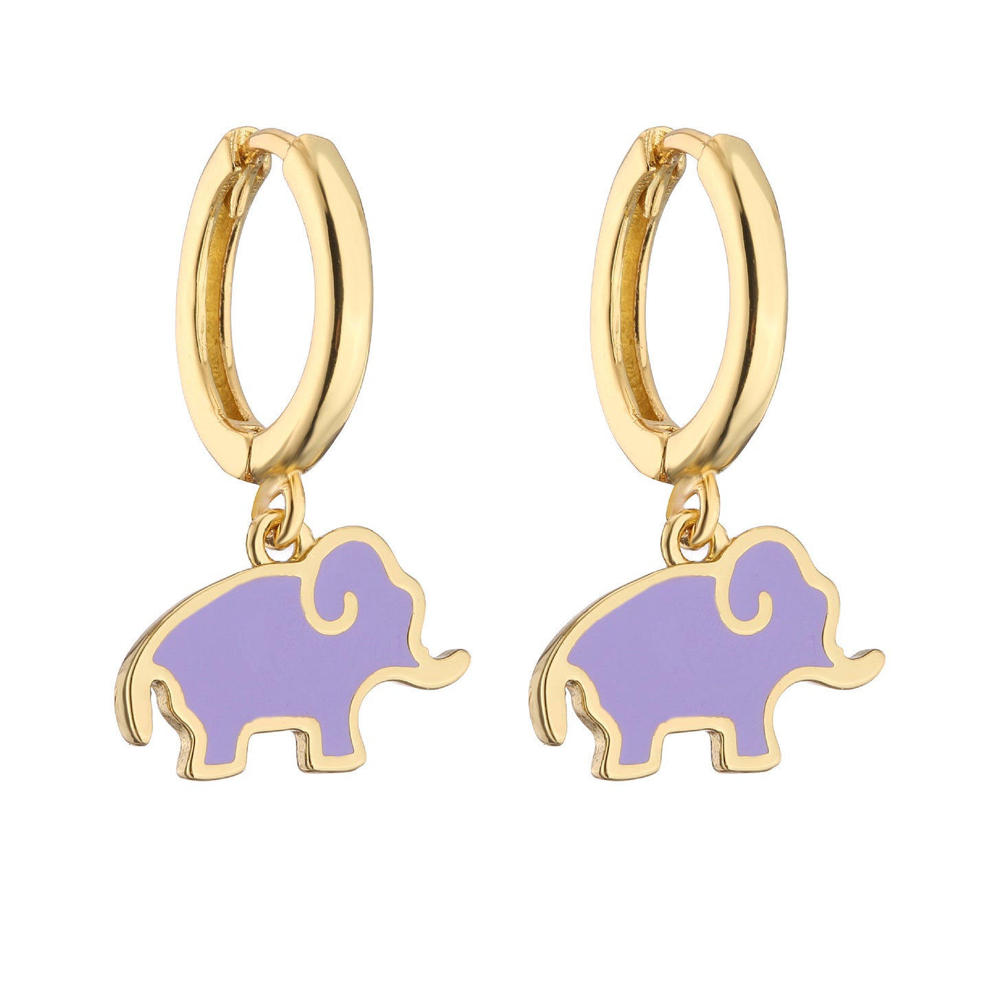 Alloy Peach Blossom Oil Elephant Earrings (Minimo de Compra 2) MIC-JuC027