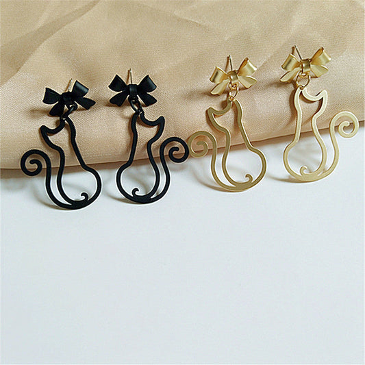 Earrings Alloy Cartoon Cat Bow aimei005