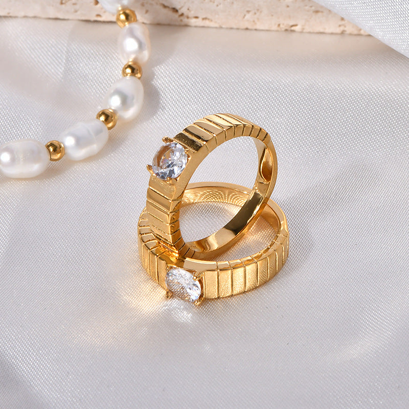 Stainless steel gold-plated minimalist cool style ring MYA-YHZX020