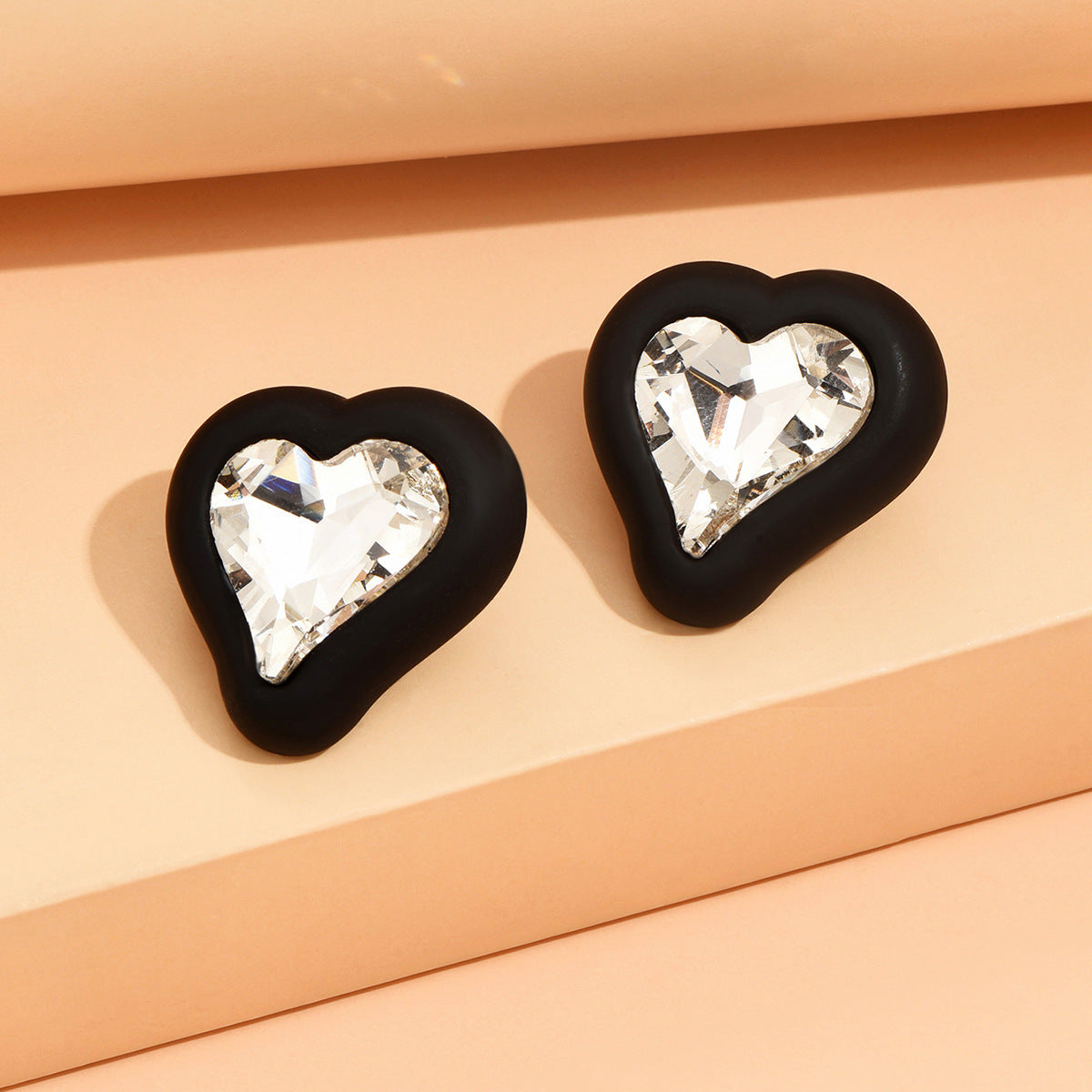 Alloy studded diamond flower heart-shaped earrings MIC-ShangH015