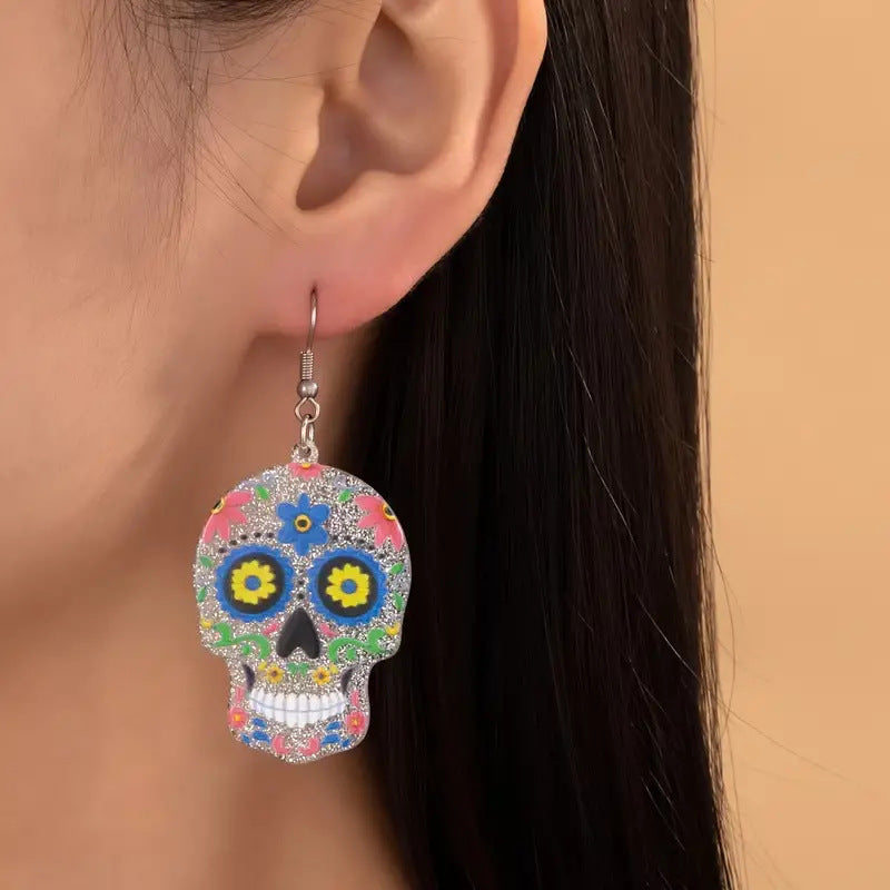 Acrylic skull earrings (Minimo de compra 2) MIC-AnD010