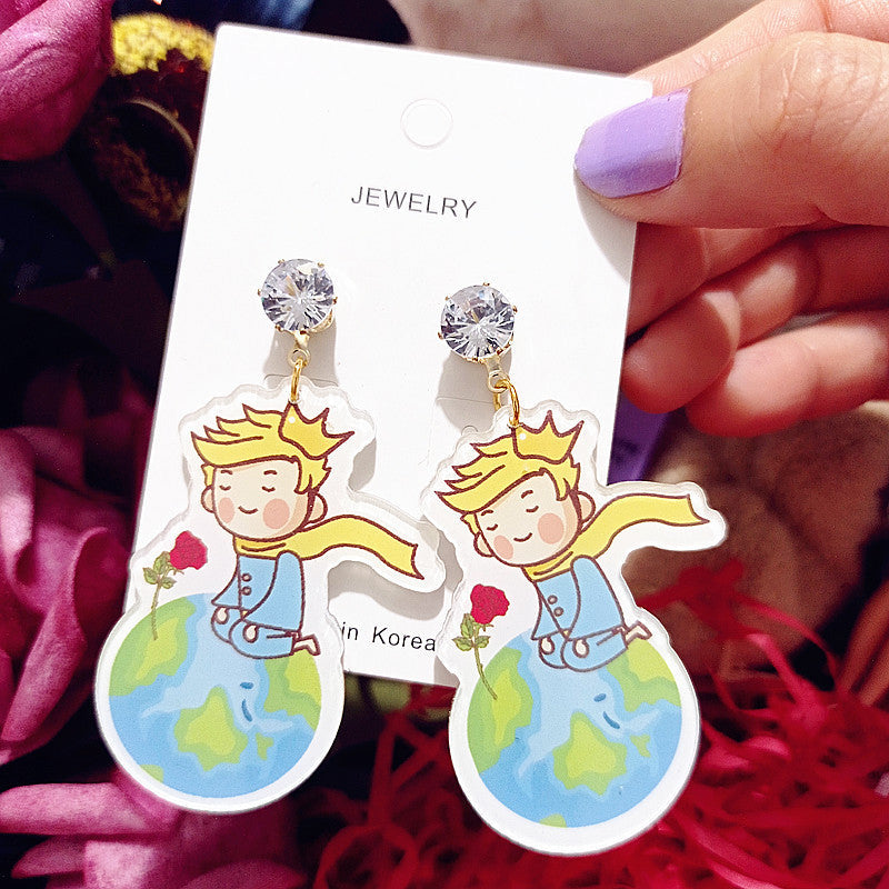 S925 Silver Pin Cartoon Little Fox Earrings MYA-XingJ023