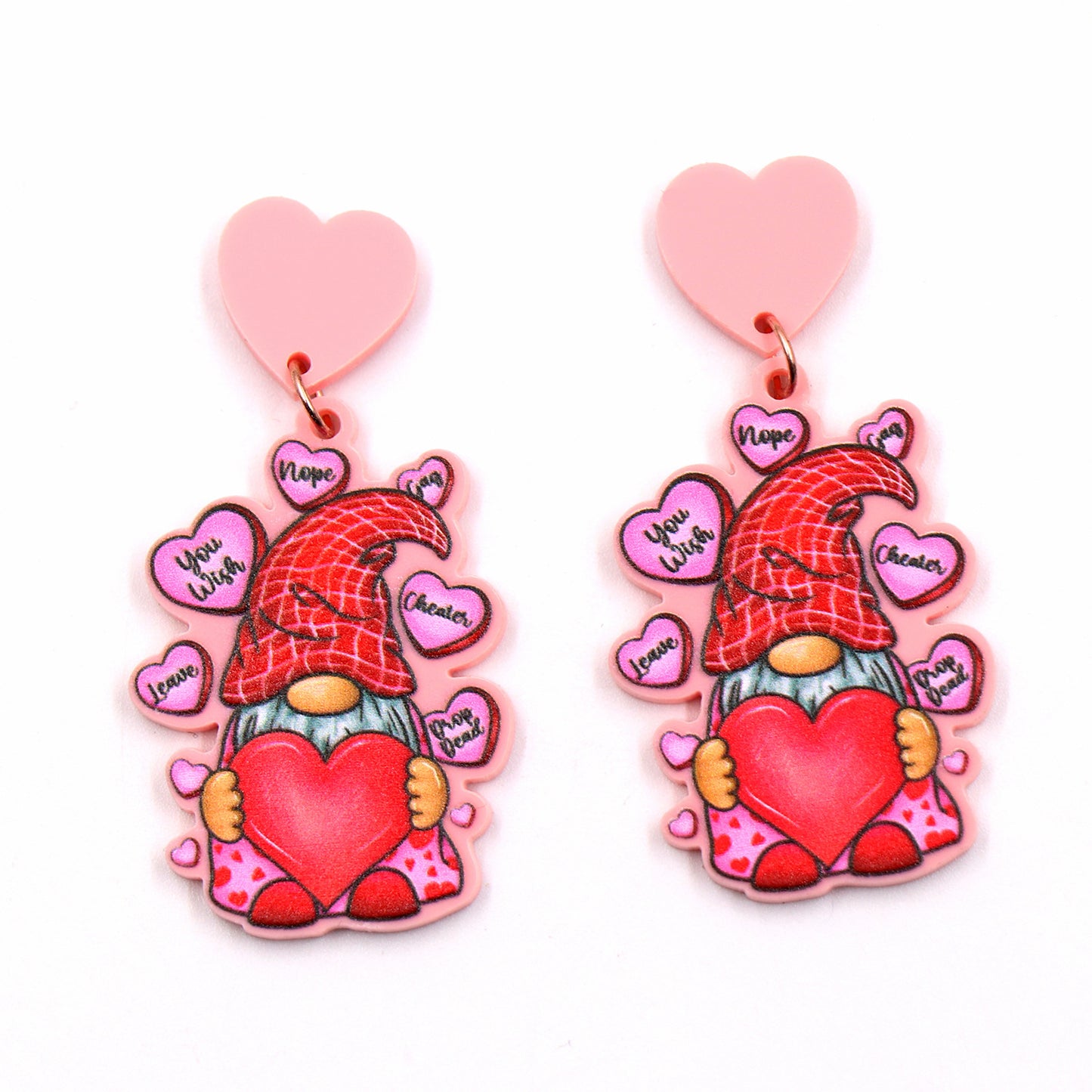 Acrylic Dwarf Heart Earrings (Minimo de compra 5) MIC-XiaoY073