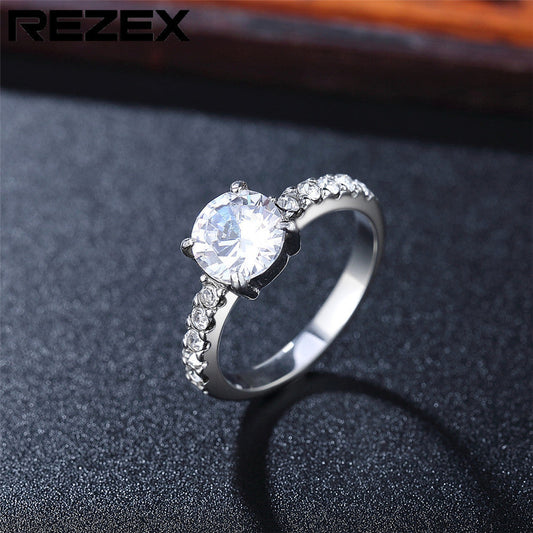 Ring Stainless Steel Simple Wedding Zircon Diamond Ring PREMOYS001