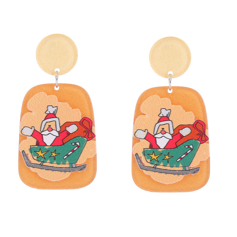 Acrylic Snowflake House Earrings (Minimo de Compra 2) MIC-ChouT032