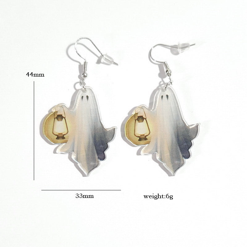 Acrylic ghost flying saucer earrings MYA-XueP015