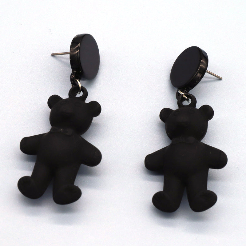 Acrylic Black Bear Earrings (Minimo de Compra 3) MIC-JueJ005