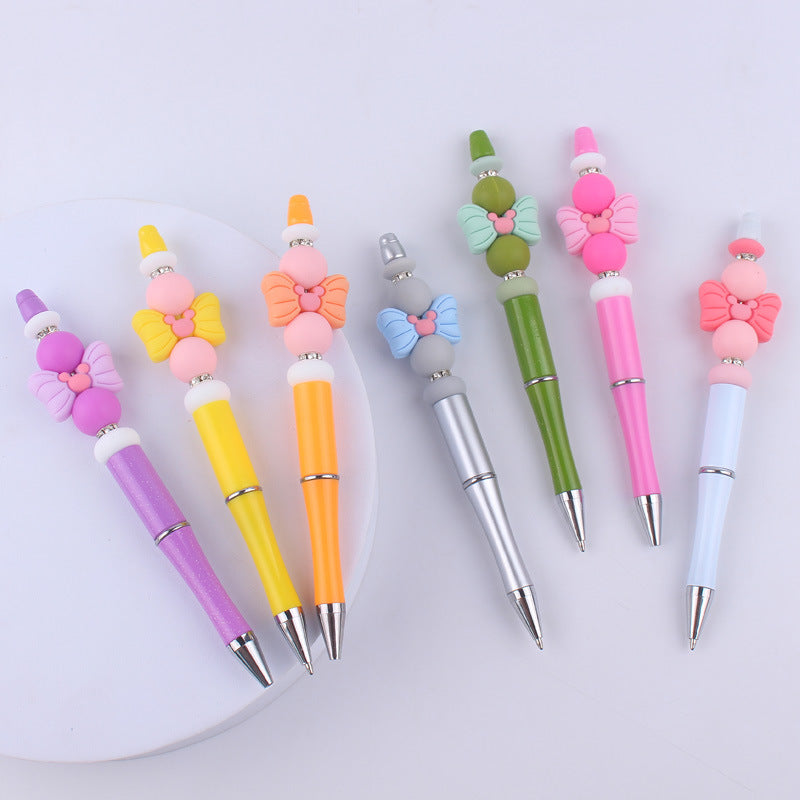 DIY Creative Cartoon Bow Knot Silicone Bead Pen GuangTian003