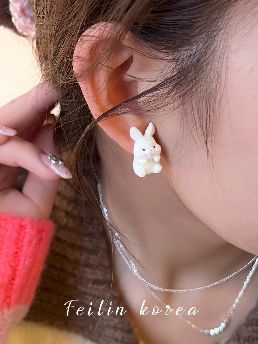 S925 silver needle bunny earrings MIC-JiX009