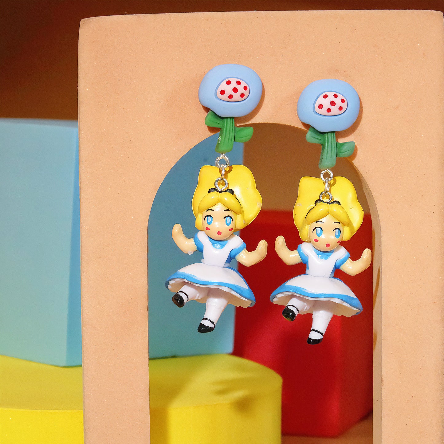 Resin cartoon cute runaway princess earrings MIC-XME007