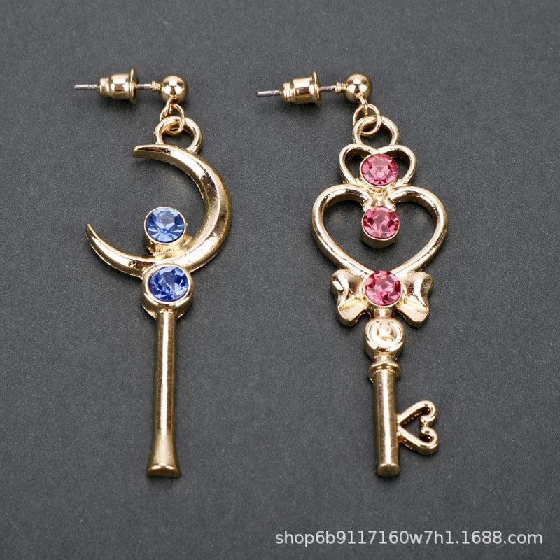 Alloy Beauty Girl Warrior Key Earrings (Minimo de Compra 2)  MIC-MingX001