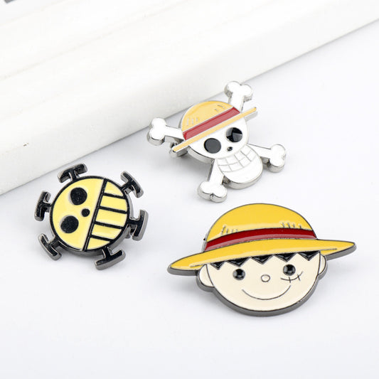 Alloy Pirate King Lufei brooch MIC-AiWen024