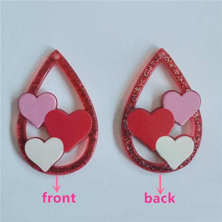 Acrylic Water Drop Love Earrings (Minimo de Compra 2) MIC-YueZ005