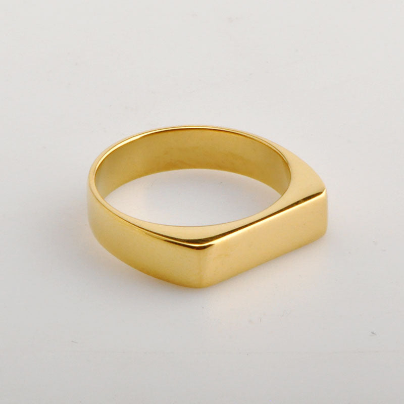 Stainless steel gold-plated hip-hop ring MYA-YHZX04