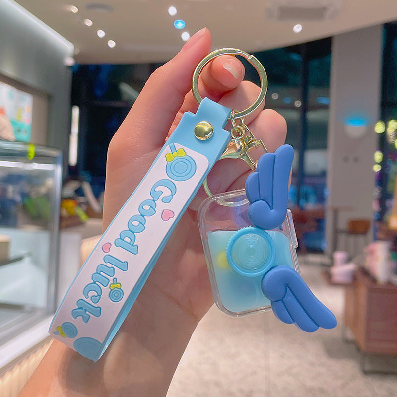 Keychains For Backpacks Floating Camera Quicksand Bottle Key Chain School Bag Ornament Doll MOQ≥2 MIC-YDao027