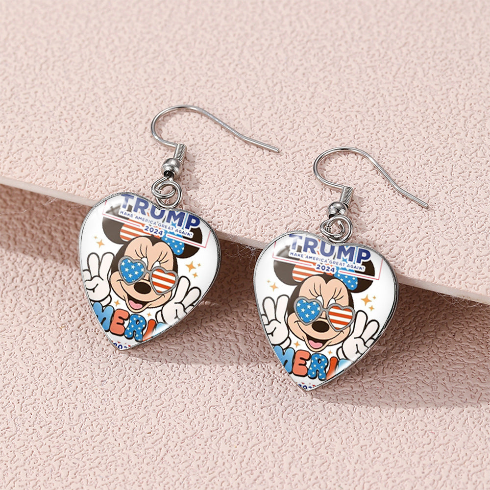 Alloy stainless steel Mickey Mouse Earrings (Minimo de compra 5) MIC-XiangL112