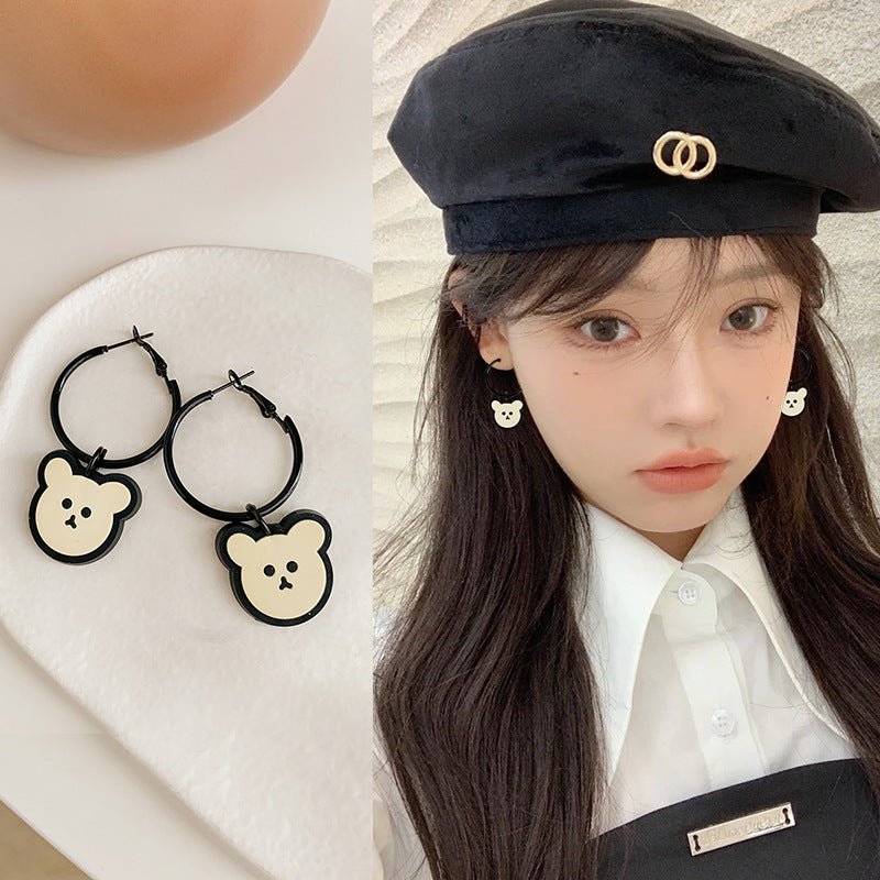 Resin Ring Bear Earrings (Minimo de Compra 2) MIC-JinK003