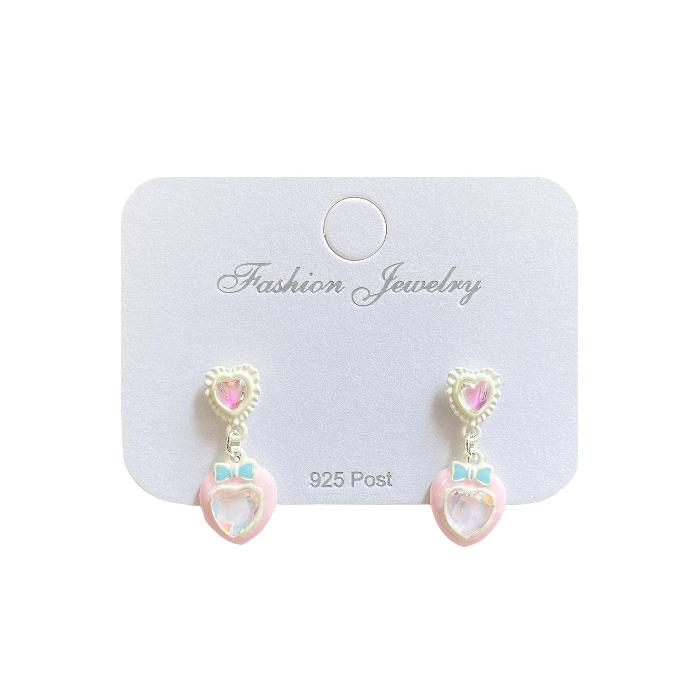 Alloy macaron peach heart pearl earrings MIC-ShuangX052