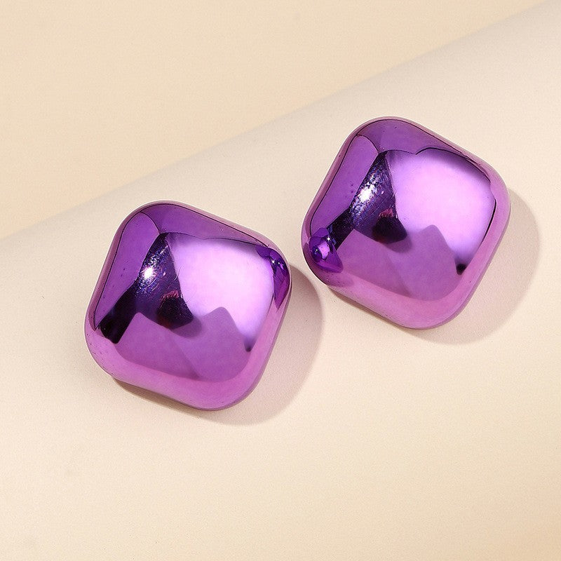 Alloy Candy Color Half Round Earrings (Minimo de Compra 2) MYA-ShangH012