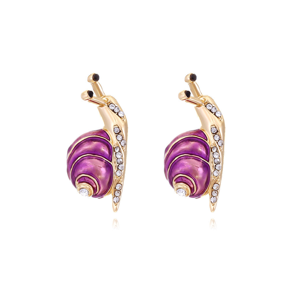 Alloy Diamond Snail Earrings MIC-ManY043