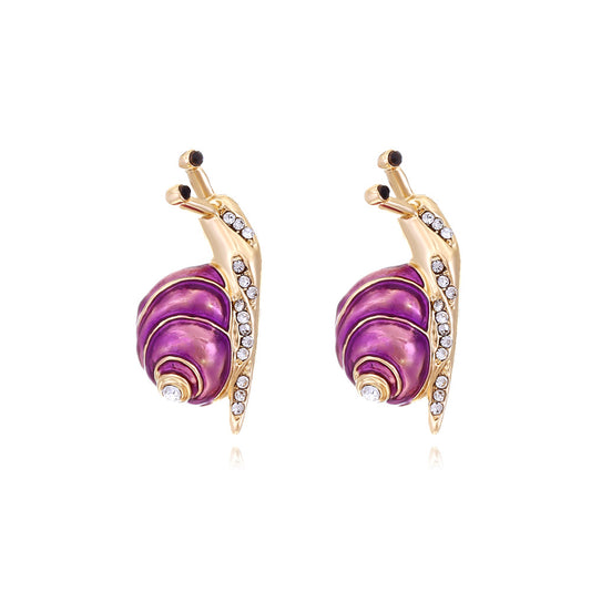 Alloy Diamond Snail Earrings MIC-ManY043