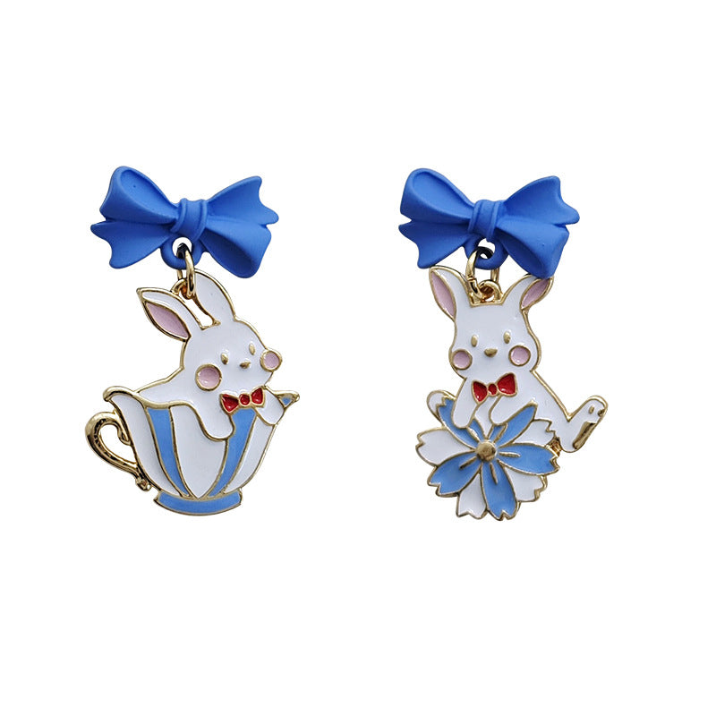 Alloy bow rabbit earrings (Minimo de Compra 2) MYA-BLD057