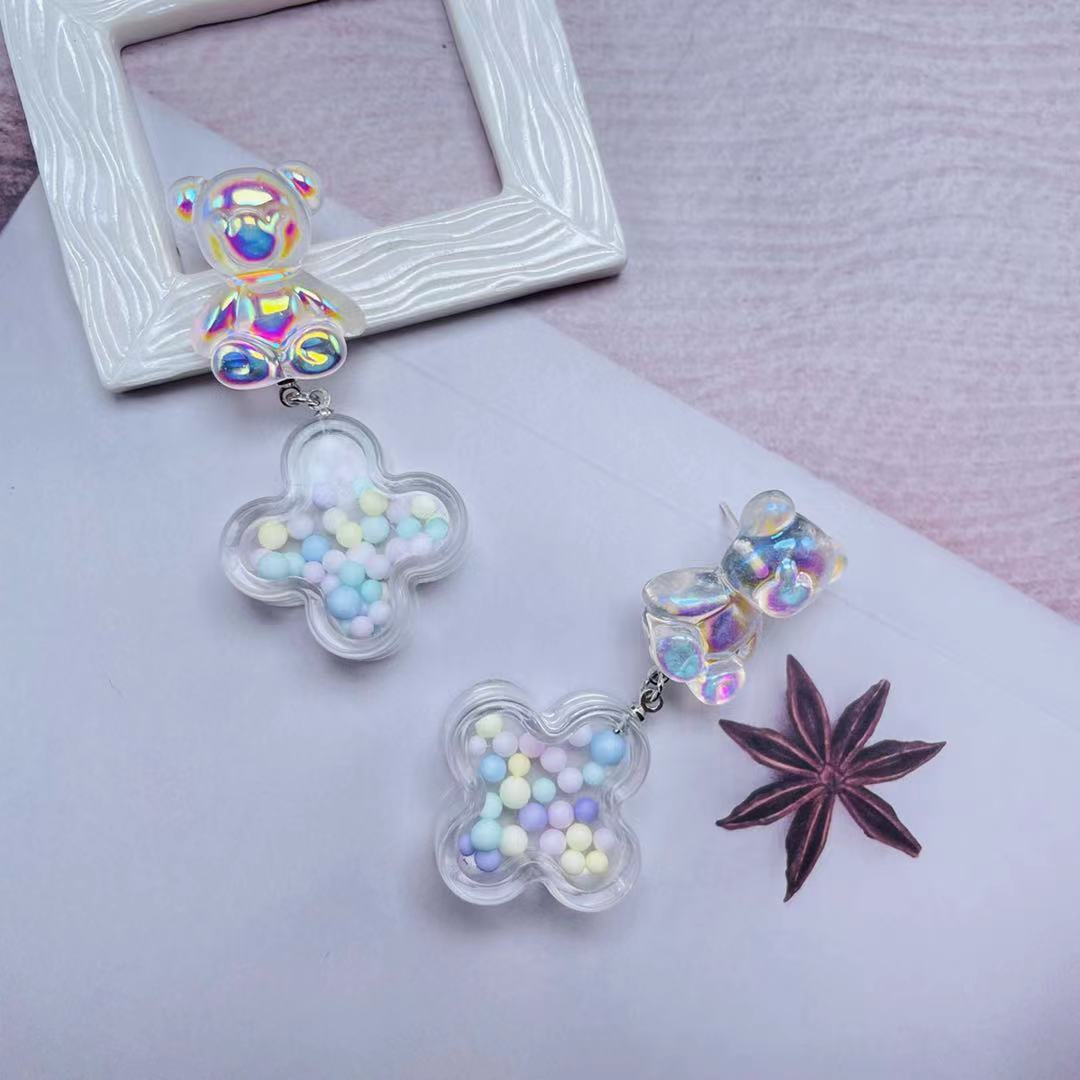 Acrylic Bear Star Love Earrings MIC-ChiC014