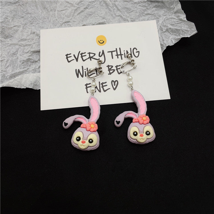 Resin Cute Purple Rabbit Earrings (Minimo de Compra 2) MIC-WWHM039