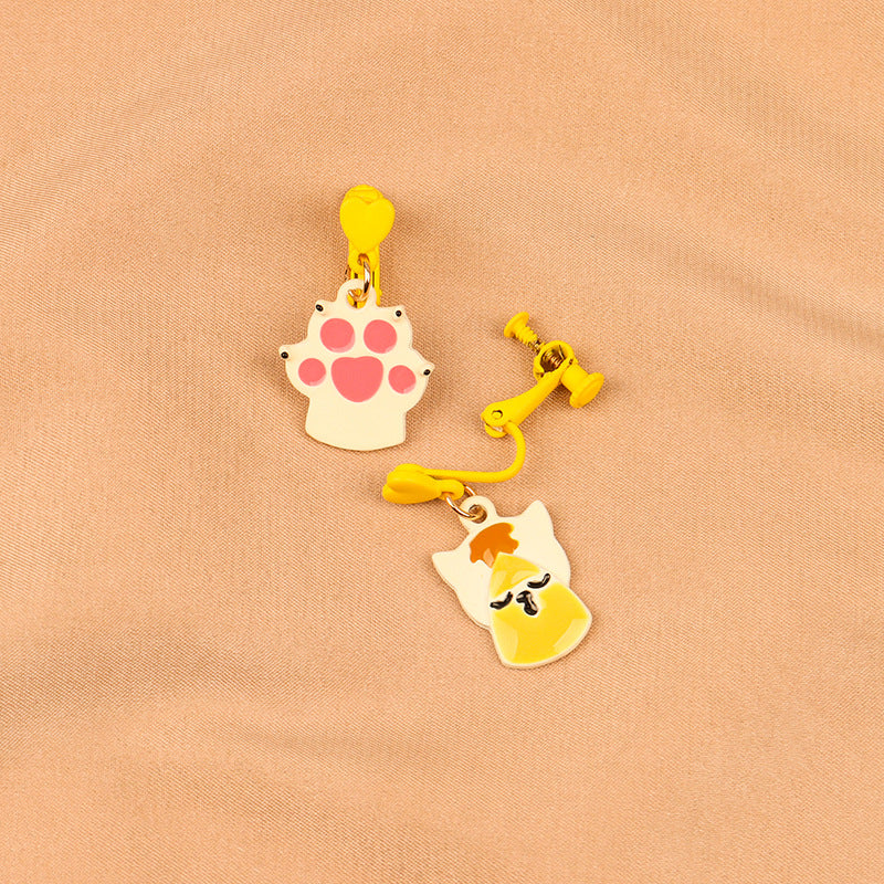 Alloy cute cartoon kitten earrings MIC-LSY018