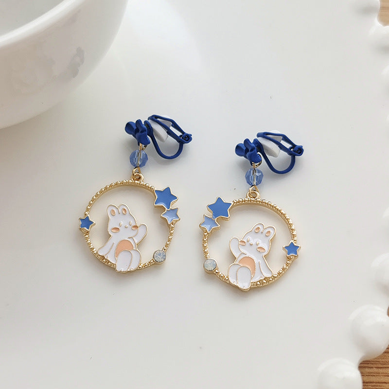 Alloy cute and fresh little rabbit earrings (Minimo de Compra 2) MIC-BLD067