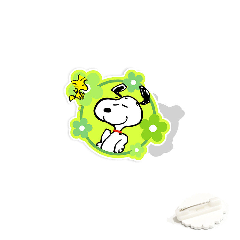 Acrylic cartoon cute Snoopy brooch (Minimo de compra 2) MYA-WeiJ011