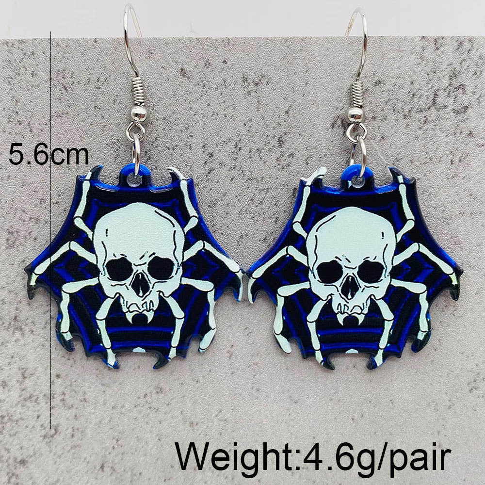 Acrylic Halloween pumpkin skull earrings (Minimo de Compra 2) MIC-ChenY021