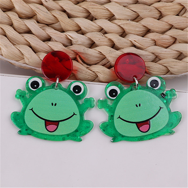 Acrylic Mermaid Frog Unicorn Earrings MIC-ChouD018