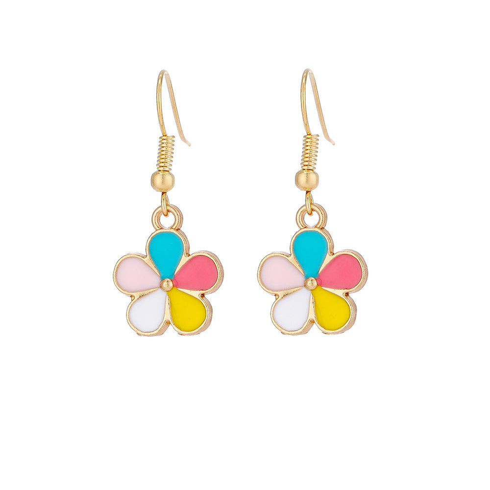 Alloy Multicolor Flower Earrings (Minimo de Compra 2) MIC-YingM014