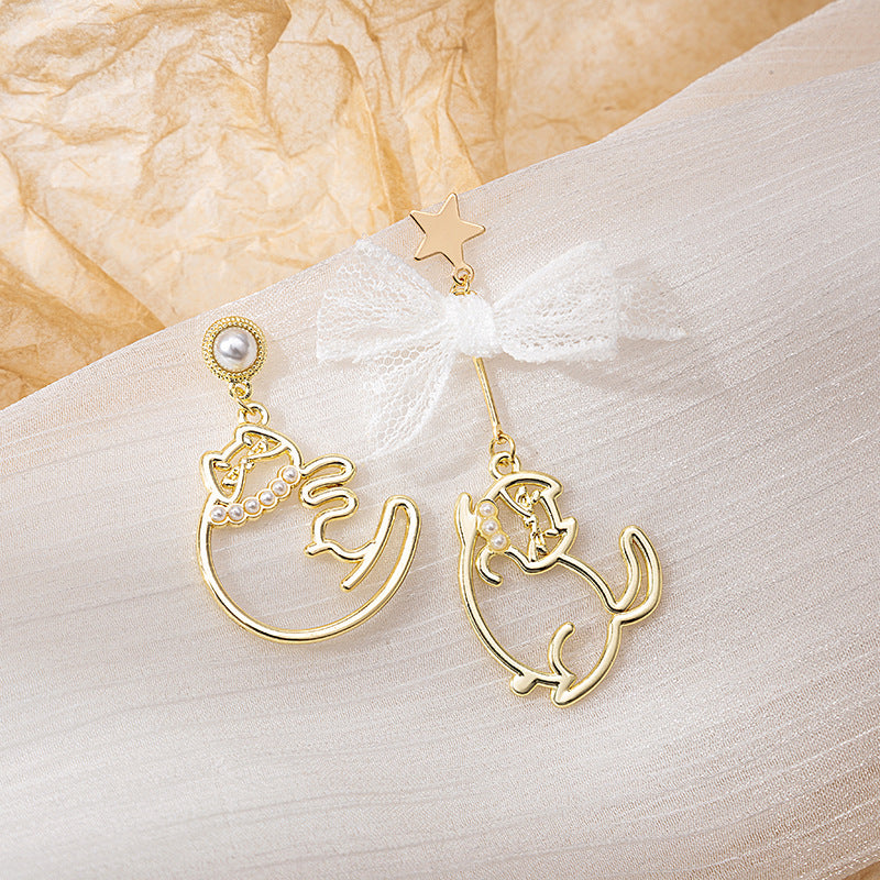 Alloy Asymmetric Cartoon Earrings MIC-MDD013