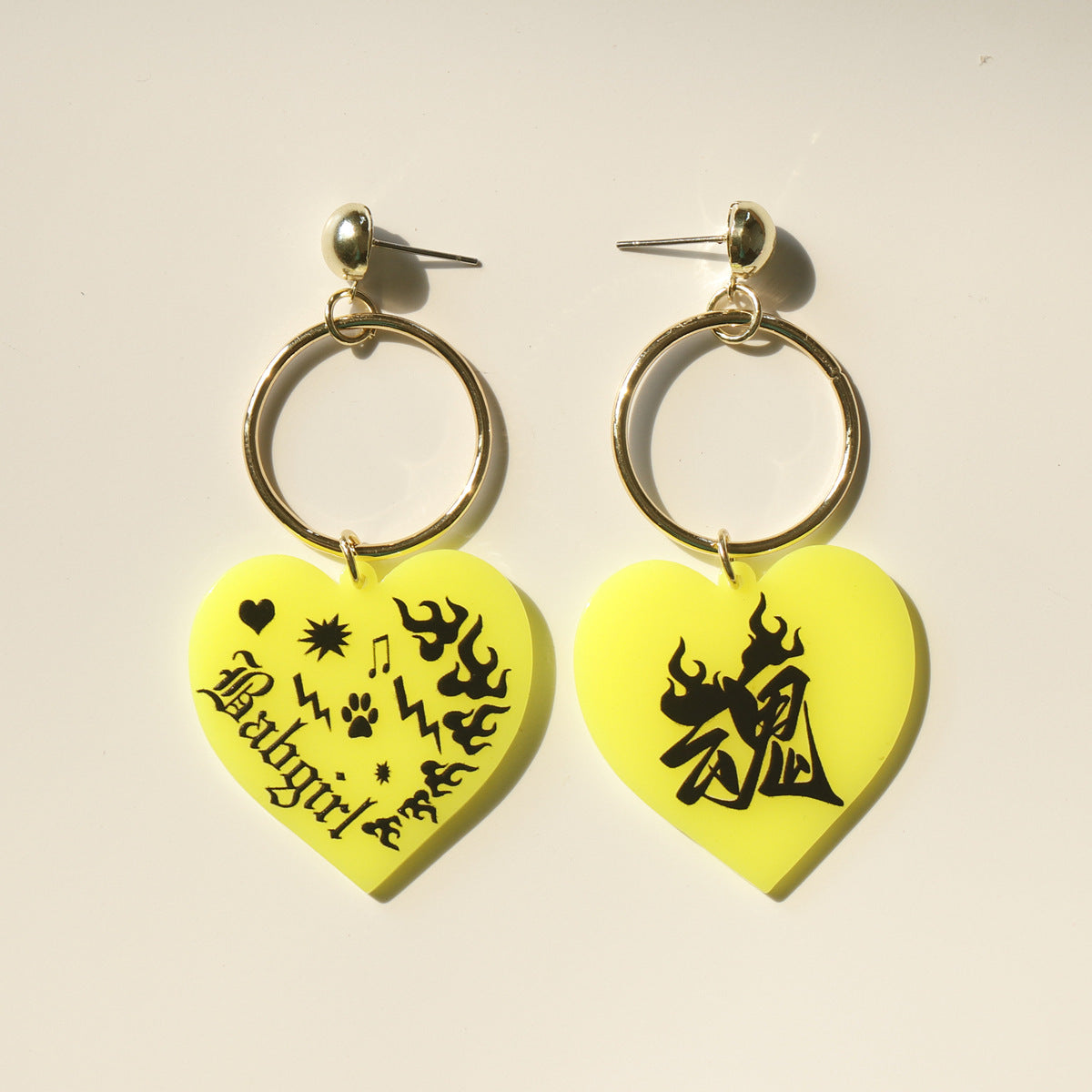 Acrylic movable skull earrings MIC-OuY016