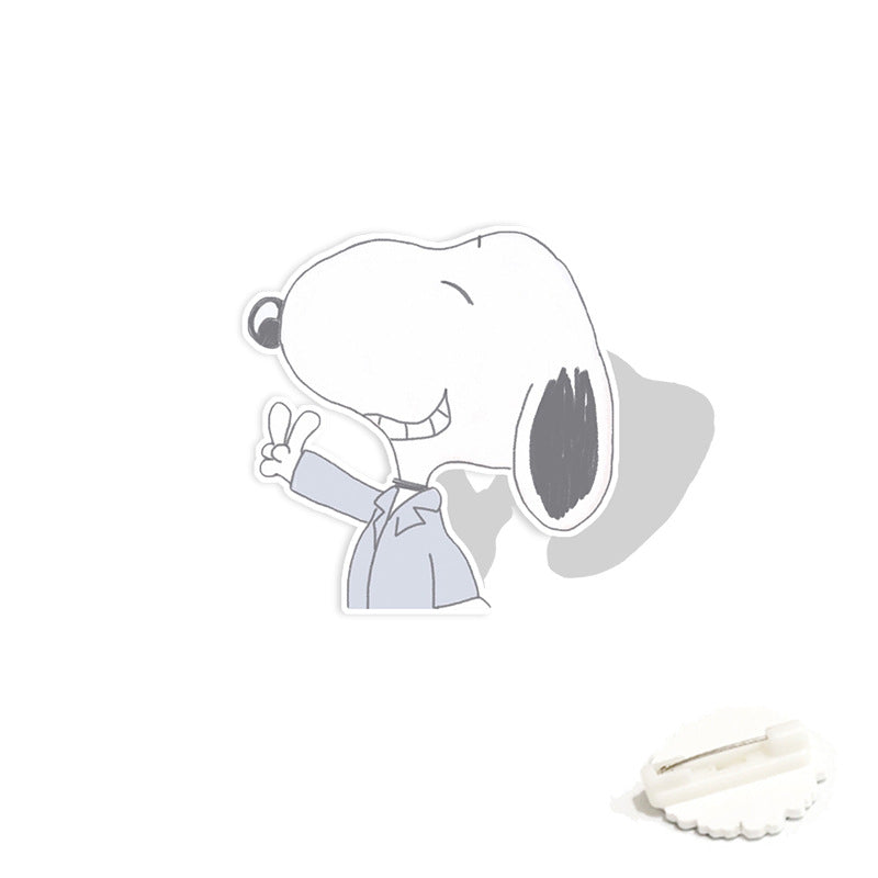 Acrylic cartoon cute Snoopy brooch (Minimo de compra 2) MYA-WeiJ006