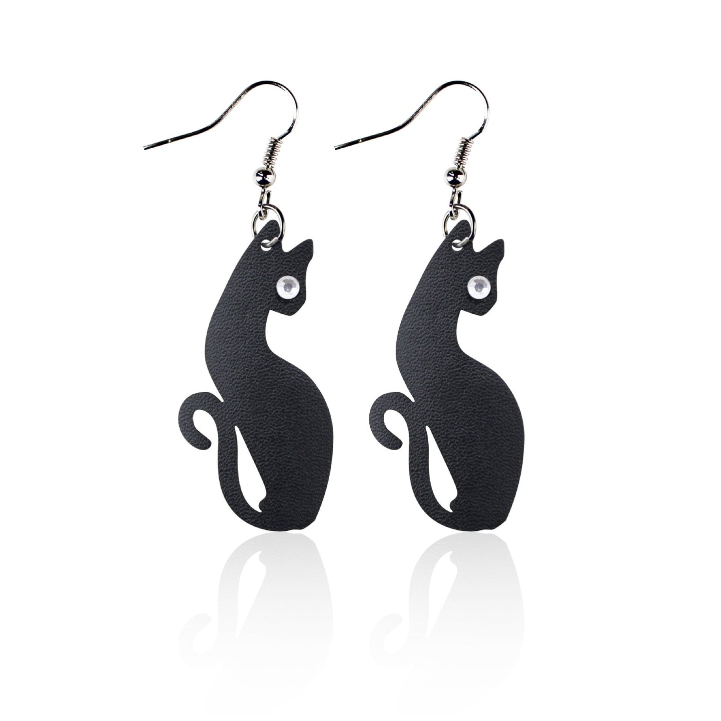 Earring Leather Halloween Black Cat Skull Bat Cutout Minimo de compra 2 TianPi018