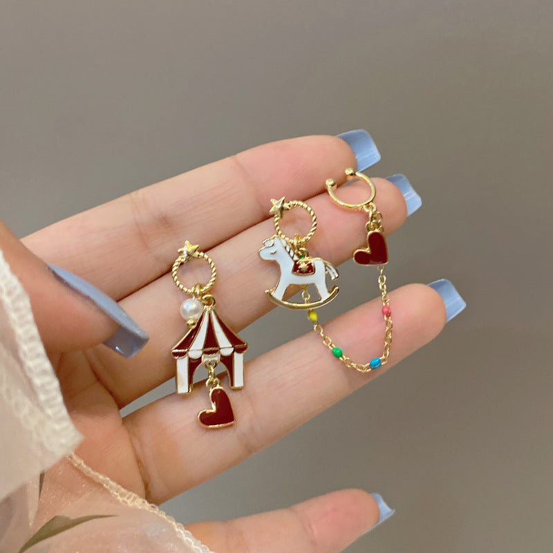 Alloy cartoon amusement park earrings (Minimo de compra 2) MIC-YBY019